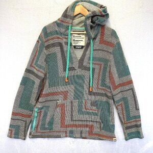 Hoodiebuddie Boho Sweater Mens Large Colorful Pullover Hooded Gorpcore Cabincore